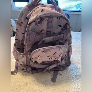 Purple Horse Print Pottery Barn kids Backpack set